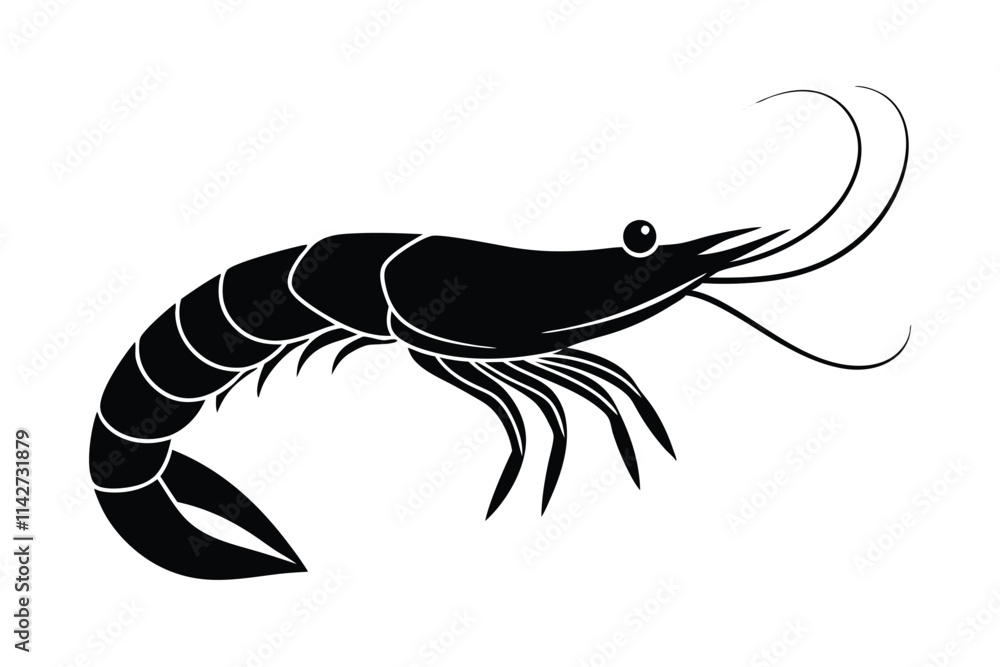 shrimp vector silhouette, shrimp icon vector, Sea lobster. EPS File shrimp vector silhouette, shrimp icon vector, Sea lobster. EPS File
