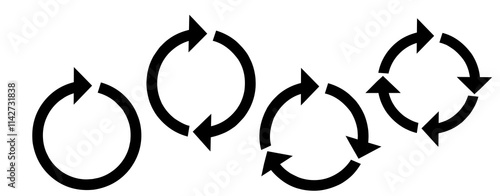 Circle Arrow icons set vector illustration, refresh, reload, Set of rotating circle arrows, different circular arrows isolated, recycling sign, arrow clock rotating symbol, arrow sign