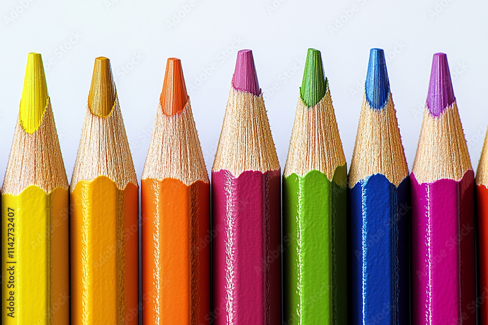 Color pencils on isolated white background generated.AI Color pencils on isolated white background generated.AI