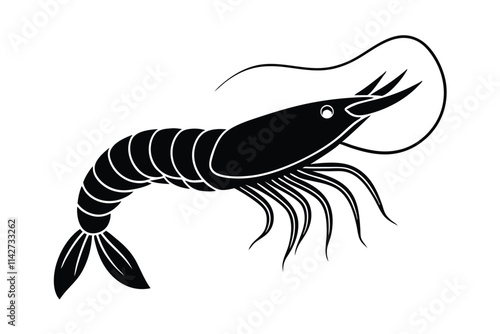 shrimp vector silhouette, shrimp icon vector, Sea lobster. EPS File