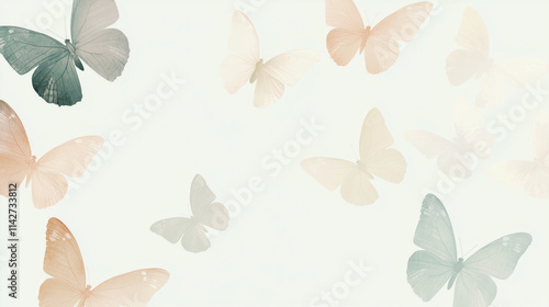 Abstract Butterfly Pattern on Light Green Background photo