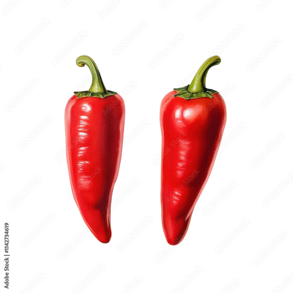 Fresh Red Bell Peppers Isolated on White Background for Cooking Fresh Red Bell Peppers Isolated on White Background for Cooking