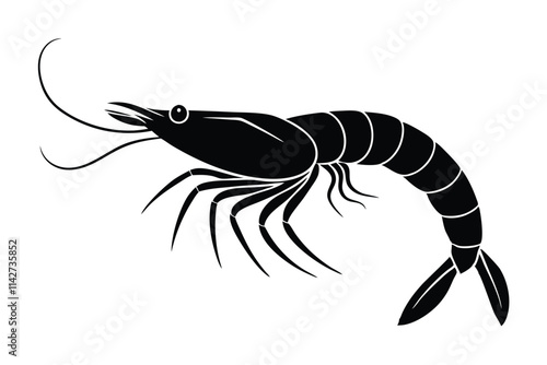 shrimp vector silhouette, shrimp icon vector, Sea lobster. EPS File