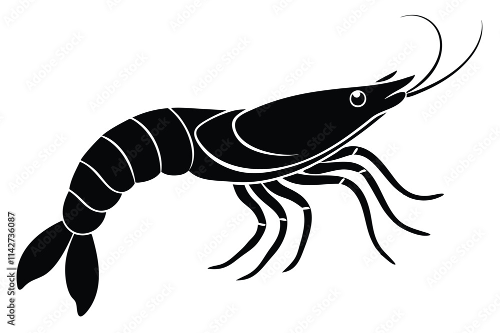 shrimp vector silhouette, shrimp icon vector, Sea lobster. EPS File shrimp vector silhouette, shrimp icon vector, Sea lobster. EPS File