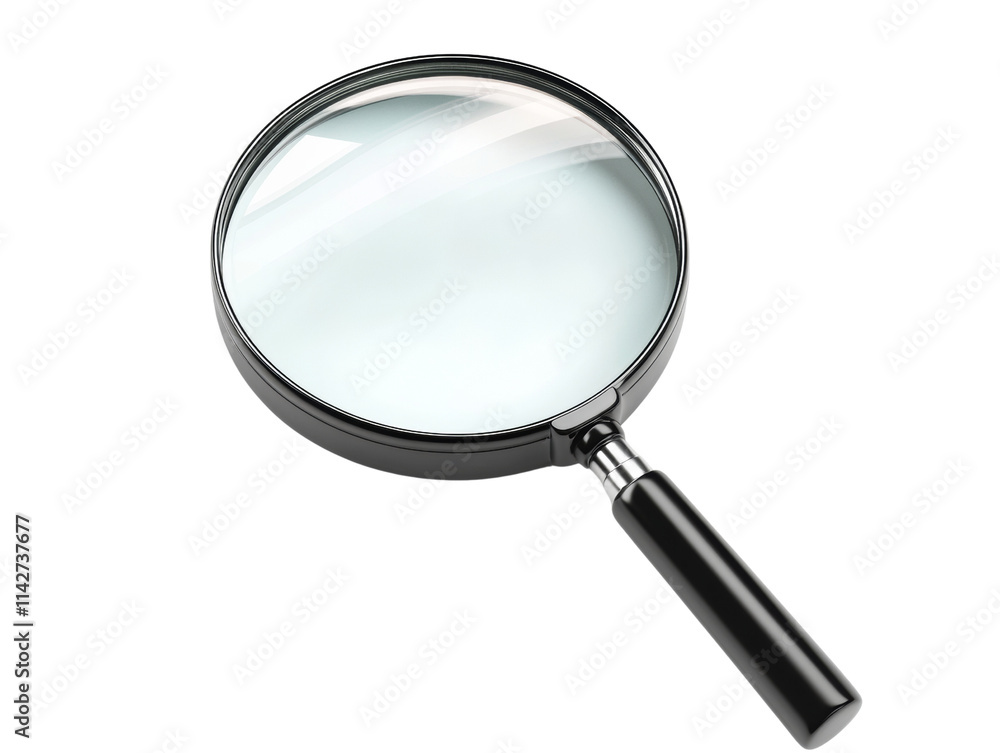 Realistic Magnifying Glass with Black Handle Realistic Magnifying Glass with Black Handle