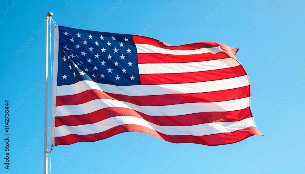Fototapeta premium USA flag. American flag. American flag blowing in the wind