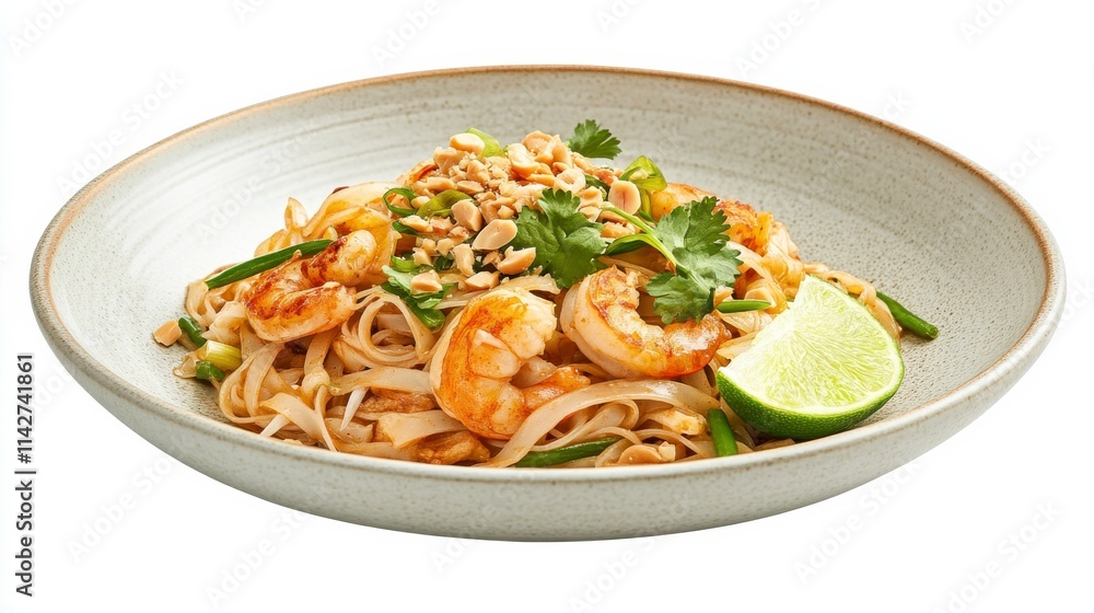 Thai Dish with Lime and Crushed Peanuts Garnish Thai Dish with Lime and Crushed Peanuts Garnish