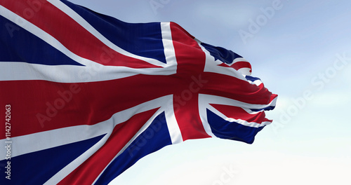 Photography Close-up of national flag of the United Kingdom waving in the wind