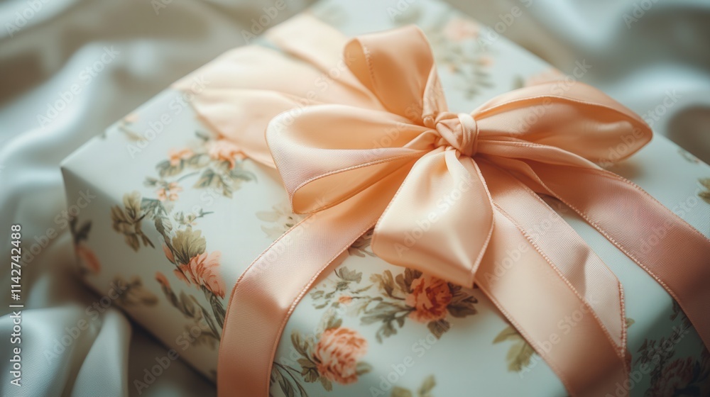 luxury gift box close-up with delicate details and soft focus luxury gift box close-up with delicate details and soft focus