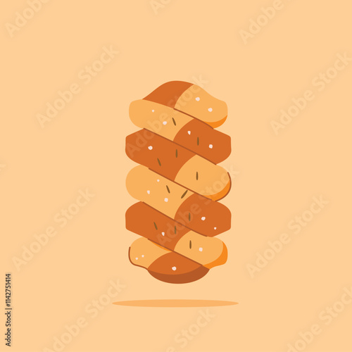 bakery food rotating. Flat illustration of bakery icon for poster and web icon