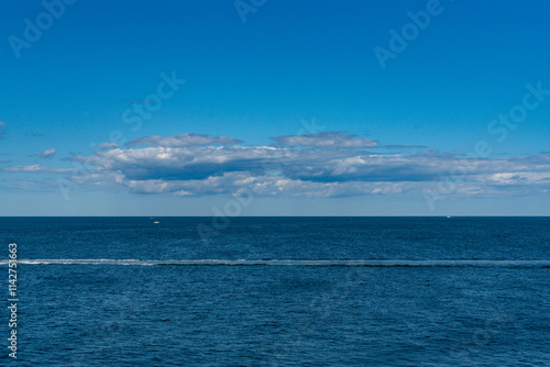 A speed boat water trail in Cape Cod