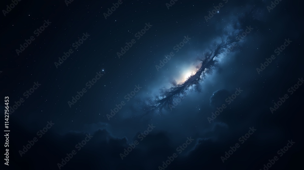 Fototapeta premium wallpaper dark night, stars and space, soft starlight