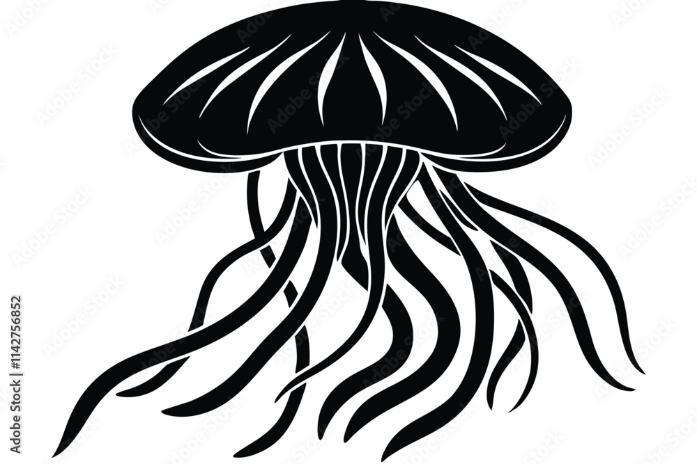 jellyfish icon silhouette vector, EPS File jellyfish icon silhouette vector, EPS File