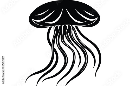 jellyfish icon silhouette vector, EPS File