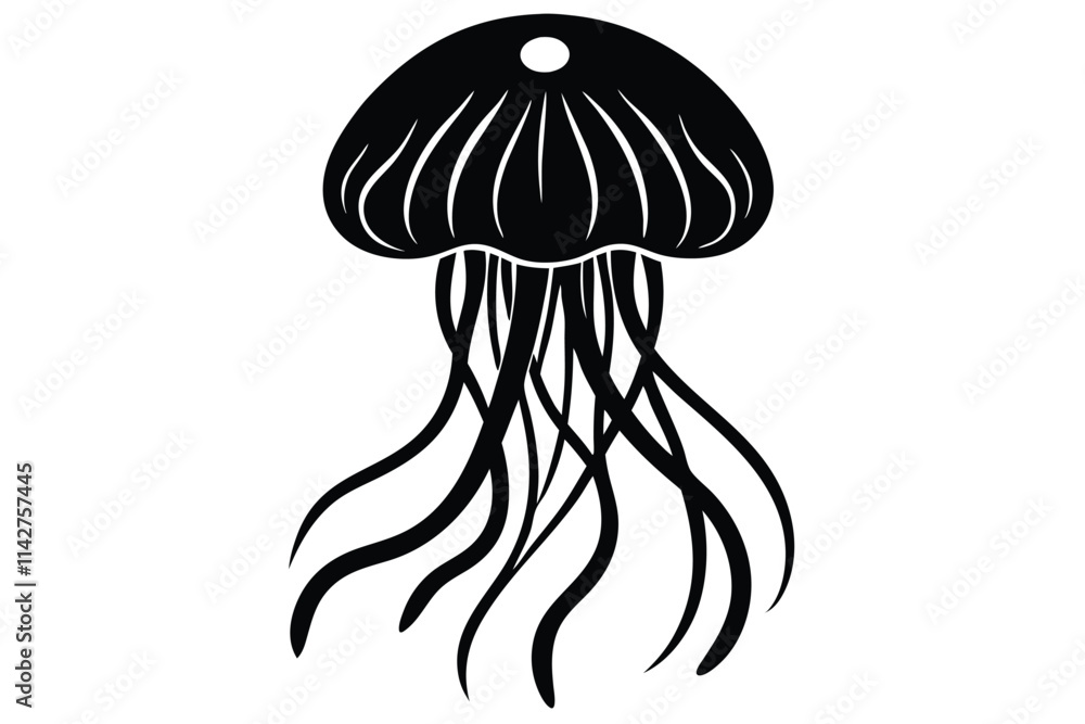 jellyfish icon silhouette vector, EPS File jellyfish icon silhouette vector, EPS File