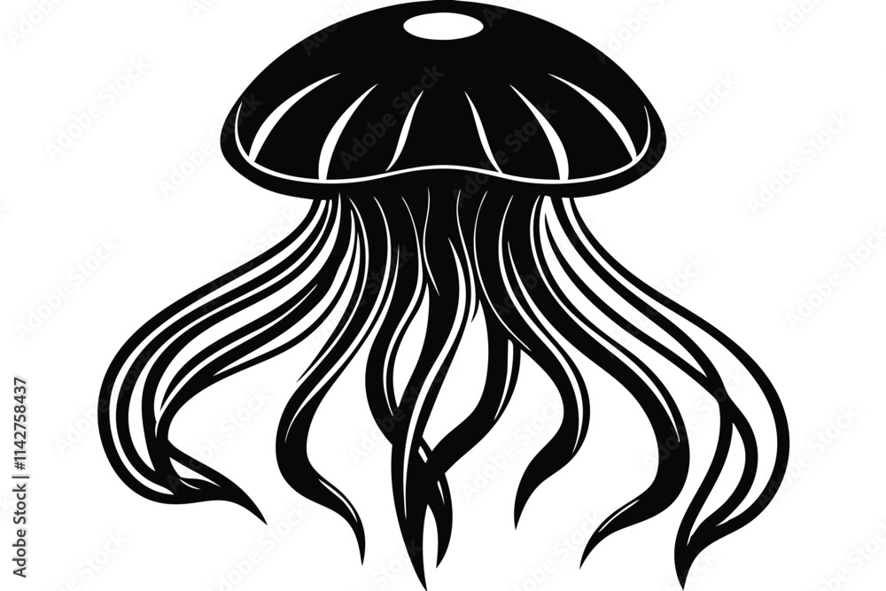 jellyfish icon silhouette vector, EPS File jellyfish icon silhouette vector, EPS File