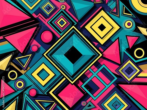 Abstract background with colorful geometric shapes vector illustration for your design photo