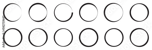 Circle line sketch icon in hand drawn style. Circular scribble doodle vector illustration on isolated background. Pencil or pen bubble sign business concept.