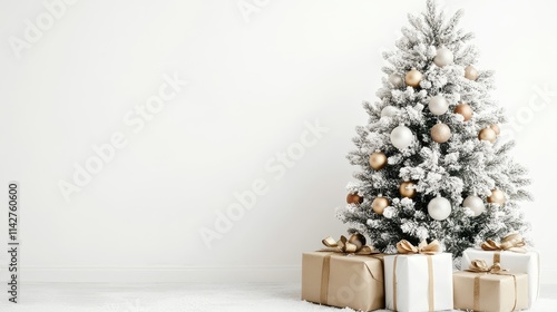 Wallpaper Mural Elegant Holiday Tree with Ornaments and Gifts Torontodigital.ca