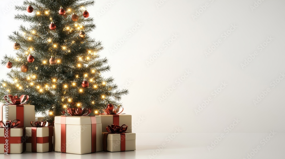 Shimmering Christmas Tree with Gifts Underneath Shimmering Christmas Tree with Gifts Underneath