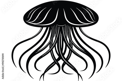 jellyfish icon silhouette vector, EPS File