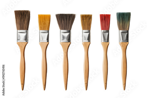 Assorted Paintbrushes with Wooden Handles