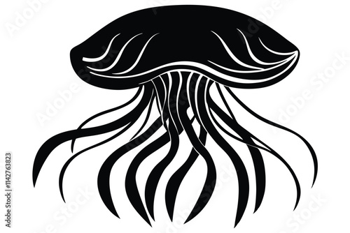 jellyfish icon silhouette vector, EPS File