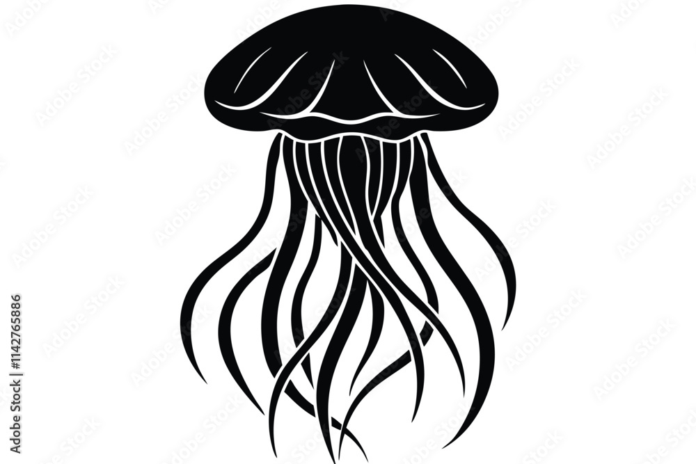 jellyfish icon silhouette vector, EPS File jellyfish icon silhouette vector, EPS File