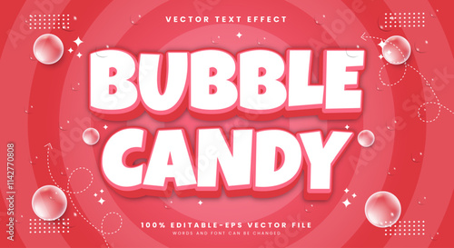 Bubble Candy 3d editable text effect Template suitable for Bubble theme