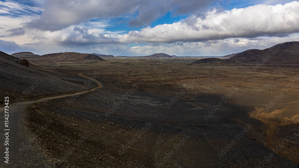 Volcano trail in iceland