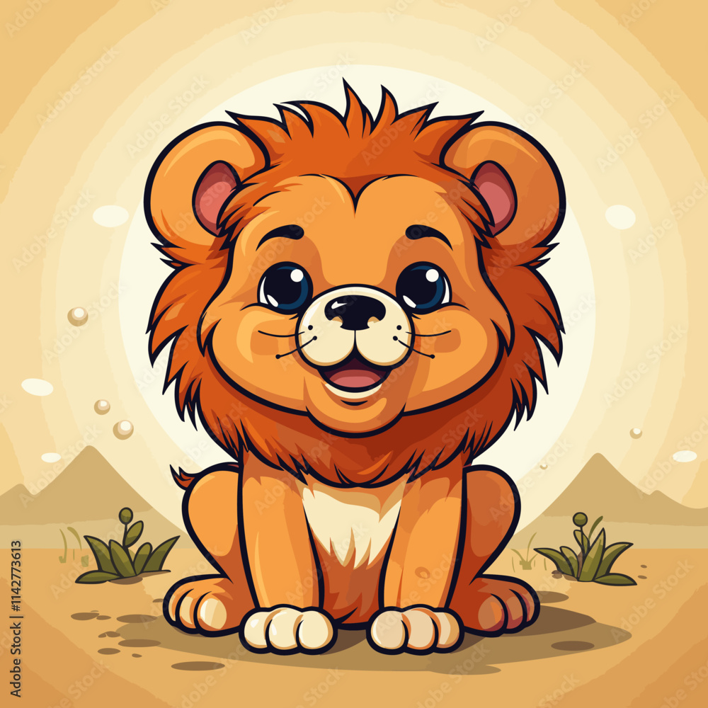 Lion cute vector illustration Lion cute vector illustration