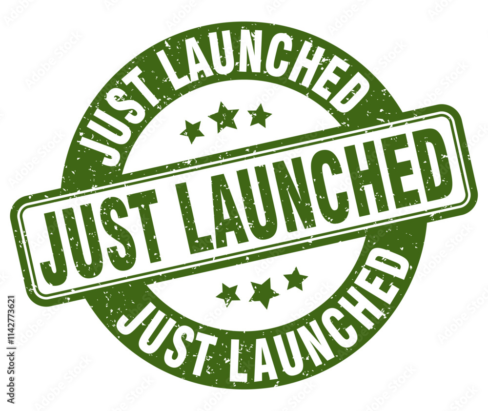 JUST LAUNCHED stamp JUST LAUNCHED stamp