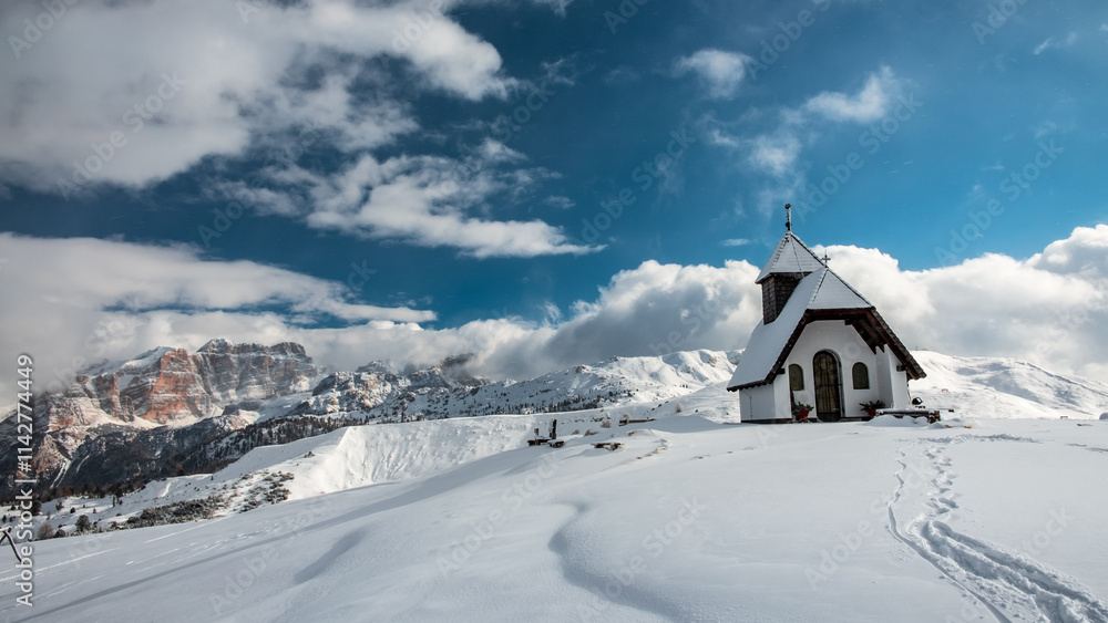 Little chapel on the top of the mountain
