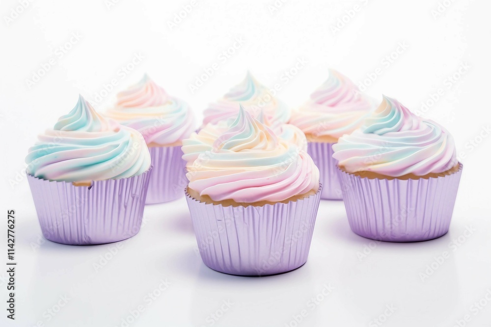 Pastel Cupcakes with Swirled Frosting