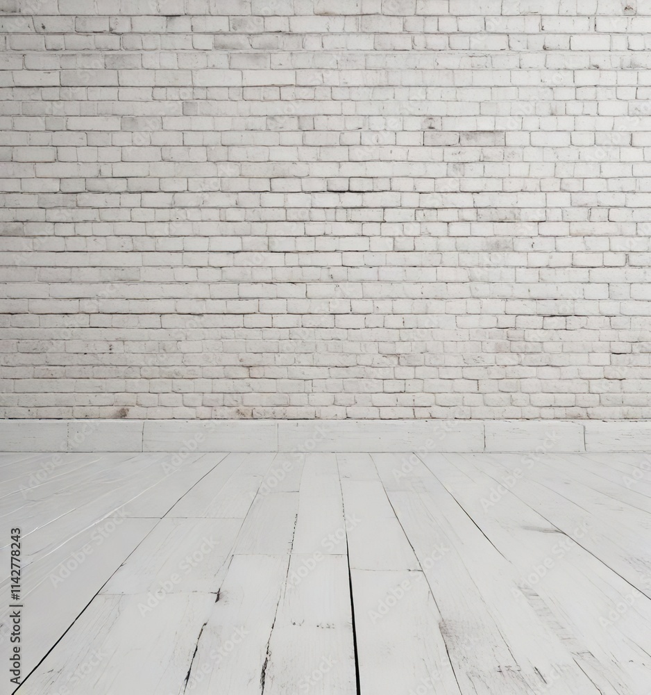 White brick wall with white wooden floor and natural textures, natural texture, earthy tones, white brick White brick wall with white wooden floor and natural textures, natural texture, earthy tones, white brick