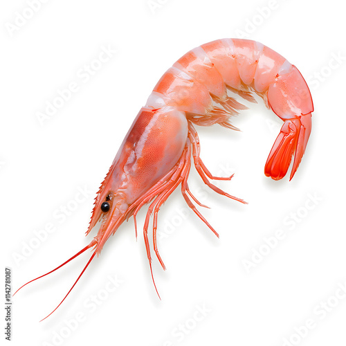 Red boiled shrimp prawn isolated on white background