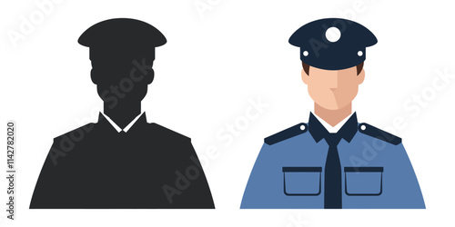 Police officer icon silhouette vector