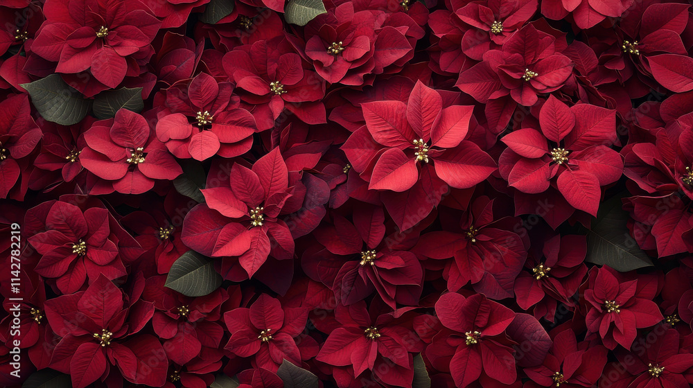 vibrant display of red poinsettia flowers, showcasing their rich color and intricate details, perfect for festive decorations and holiday themes vibrant display of red poinsettia flowers, showcasing their rich color and intricate details, perfect for festive decorations and holiday themes
