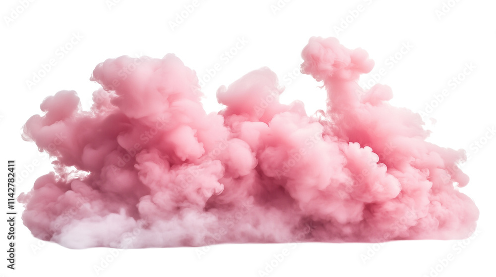 Fototapeta premium A Beautiful Gentle Pink Smoke Flow Isolated on a Transparent Background