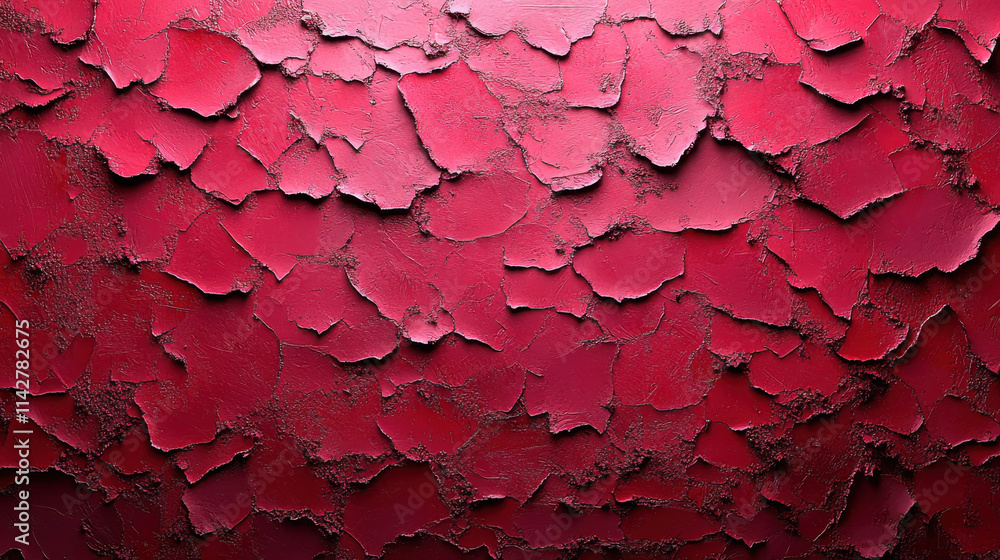 Textured red wall with peeling paint, showcasing distressed and weathered appearance, perfect for backgrounds or artistic projects Textured red wall with peeling paint, showcasing distressed and weathered appearance, perfect for backgrounds or artistic projects