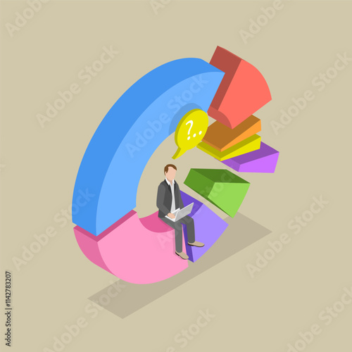 3D Isometric Flat Vector Illustration of Financial Investment, Personal Finance Management