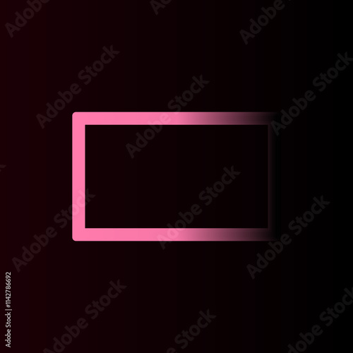 Rectangle light vector. Neon rectangular frame on dark background. Vector illustration.