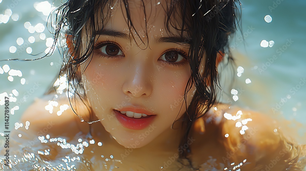 ultra photorealistic image of Thai girl with outfit, she is doing an impression of a dog panting with her tongue out and enjoying a swim and sitting by the pool, the image is super high quality. ultra photorealistic image of Thai girl with outfit, she is doing an impression of a dog panting with her tongue out and enjoying a swim and sitting by the pool, the image is super high quality.
