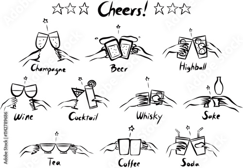 set of cheers icons