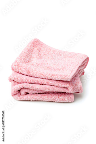 Pink microfiber cloth, isolated on white background