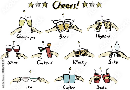 set of cheers icons