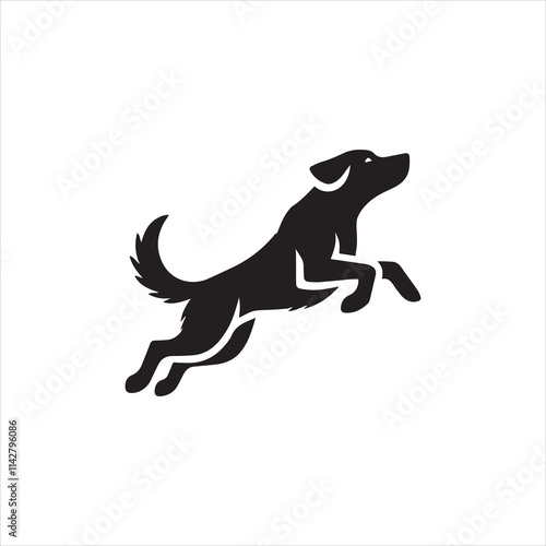 silhouette of a jumping dog