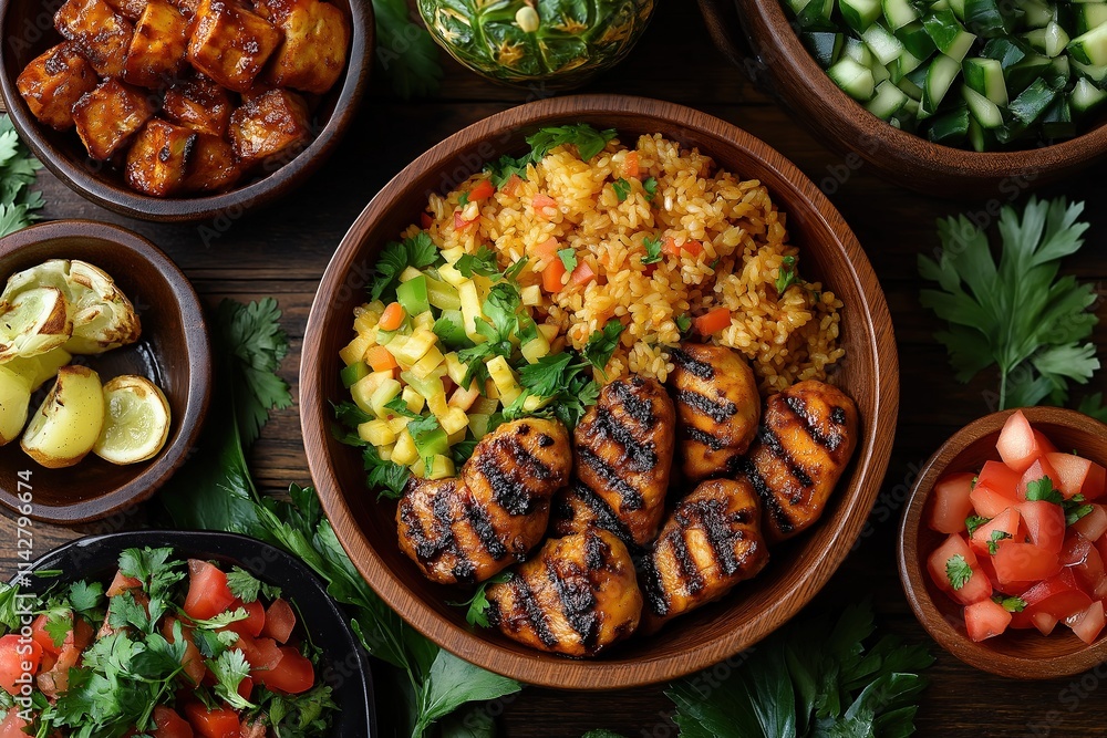 Enjoying traditional Hawaiian dishes that cater to modern food enthusiasts at a vibrant dining table