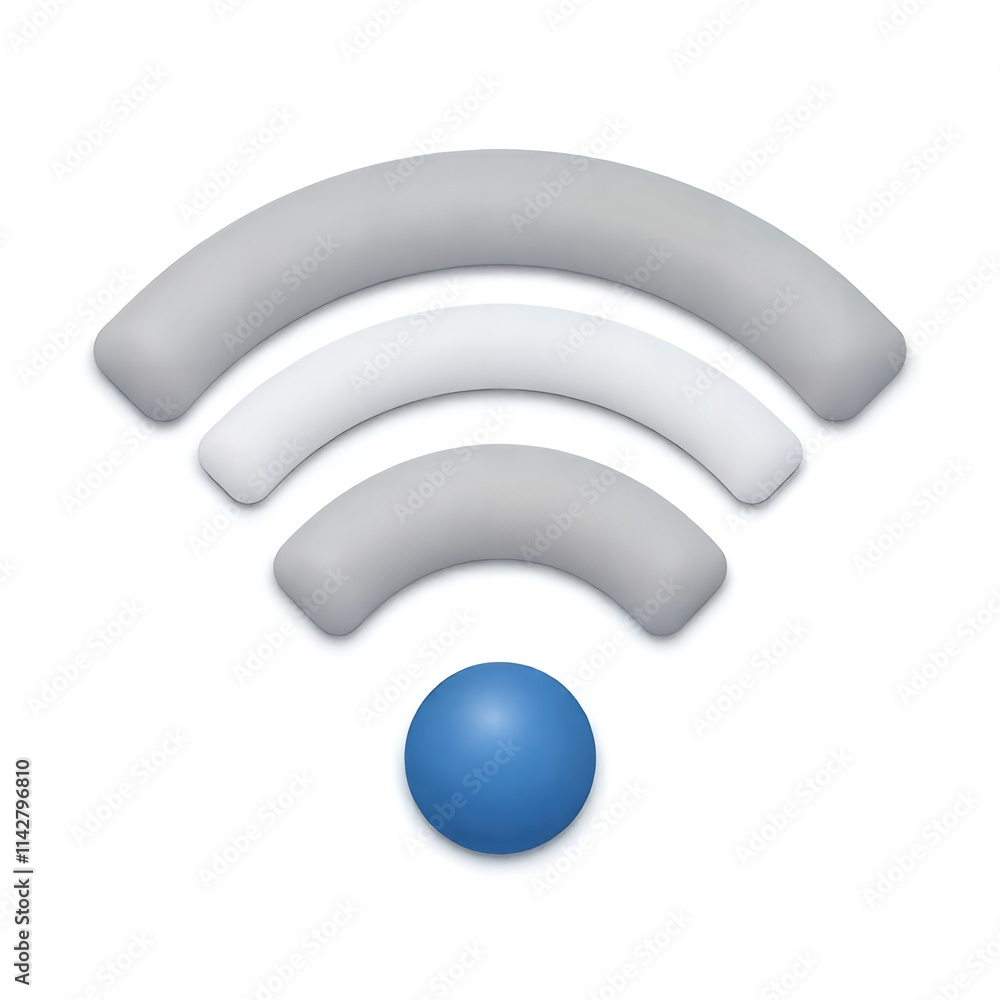 3D Wifi Symbol, Wireless Connection 3D Wifi Symbol, Wireless Connection
