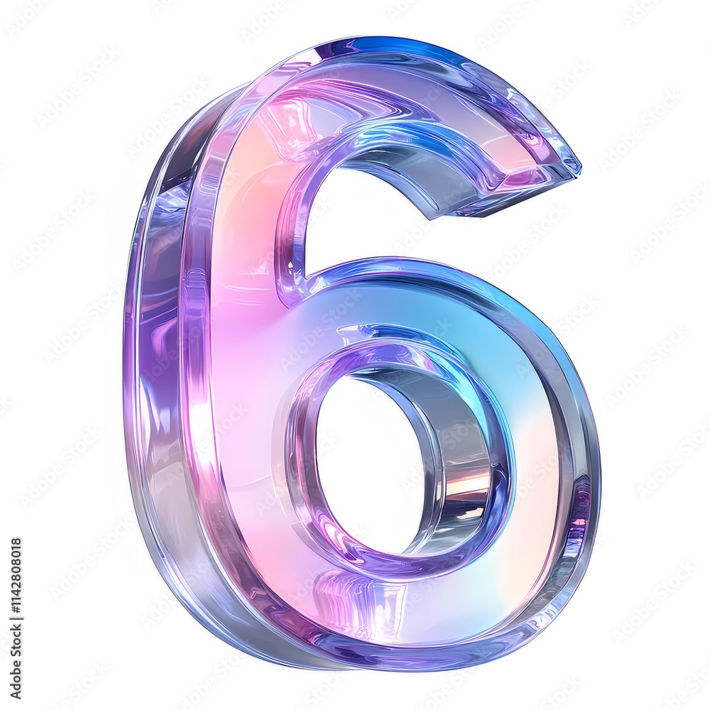 Iridescent glass number six, 3D render. Iridescent glass number six, 3D render.